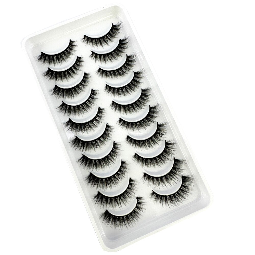 10 Pairs Natural False Eyelashes Fake Lashes Long 3d Mink Lashes Extension Eyelash Soft Mink Eyelashes