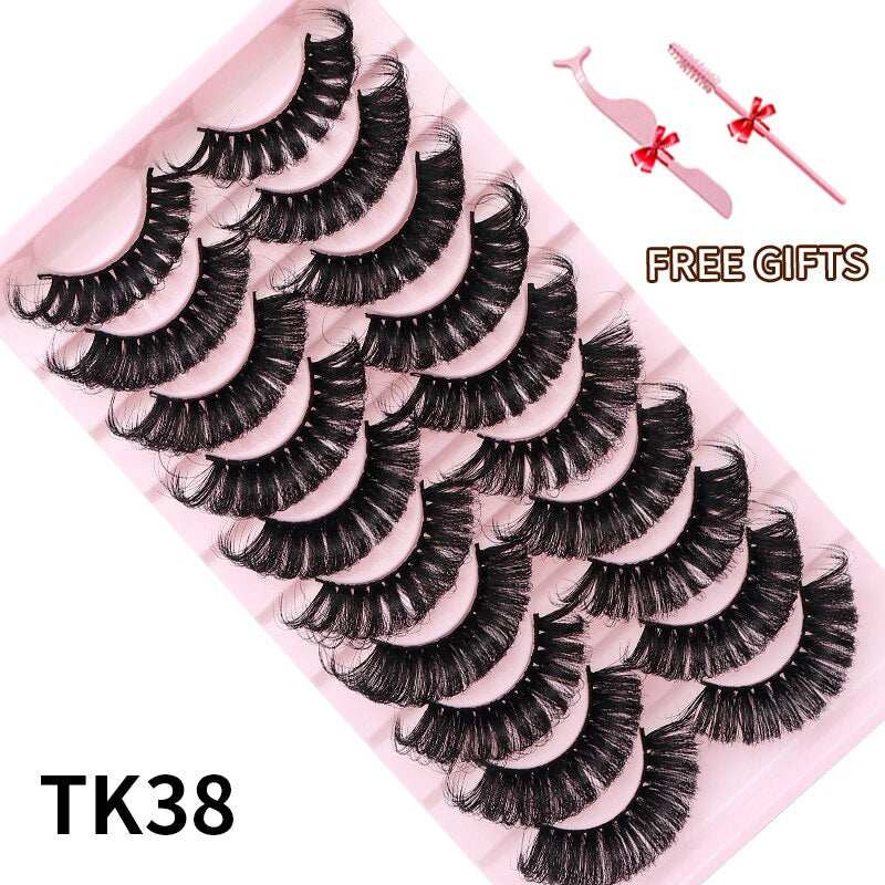 3D Mink Eyelashes Russian False Eyelashes DD Curl 10-23mm Reusable Fluffy False Eyelashes Extensions Mink Lashes