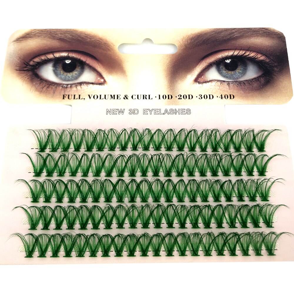 100 Cluster Colored Individual Lashes Professional Makeup Grafting False Eyelashes For Colorful Eyelash Extensions
