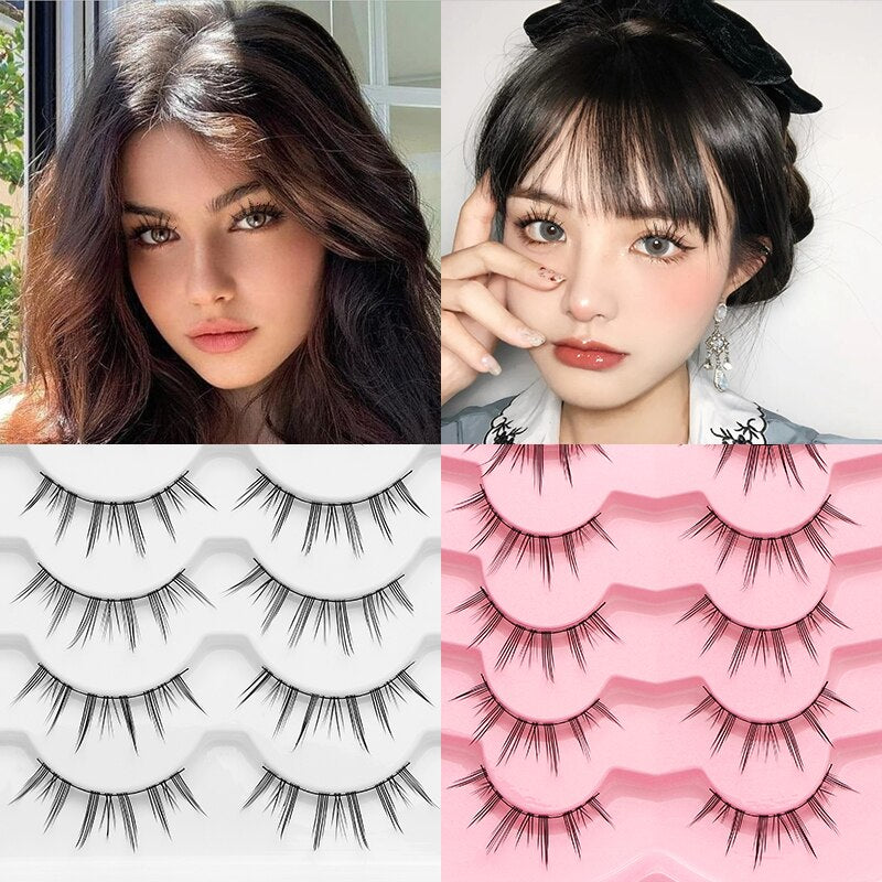 5/7/10 Pairs Eyelashes Manga Lashes Soft Natural False Eyelashes Long Fake Lash Hand Made Eyelash Extension