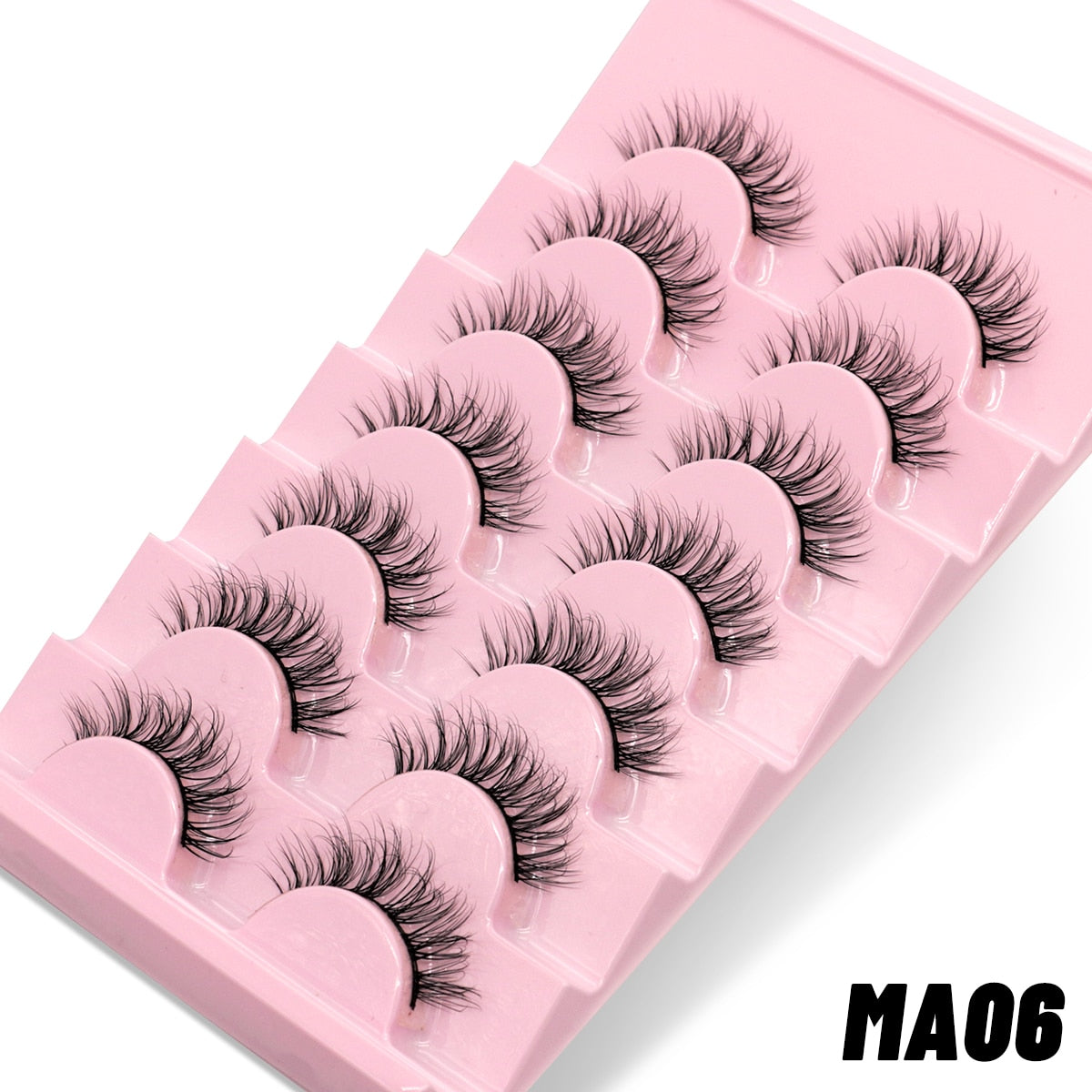 Manga Lashes 5/7 pairs Eyelashes 3D Natural False Lashes Fluffy Soft Cross Wispy Natural Eyelash Extension