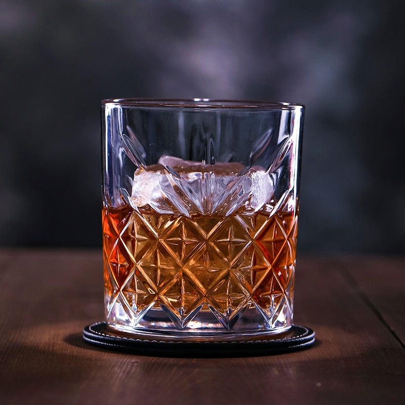 1PCS Whiskey Glass Old Fashioned Rocks Glasses Tumblers Glassware for Cocktail Scotch Bourbon Gin Vodka Brandy
