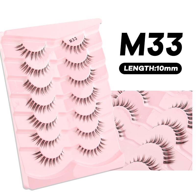 Manga Lashes 3/5/10 Pairs Eyelashes 3D Mink Lashes Korean Natural Cils Strip Lashes Band Soft Cosplay False Eyelashes