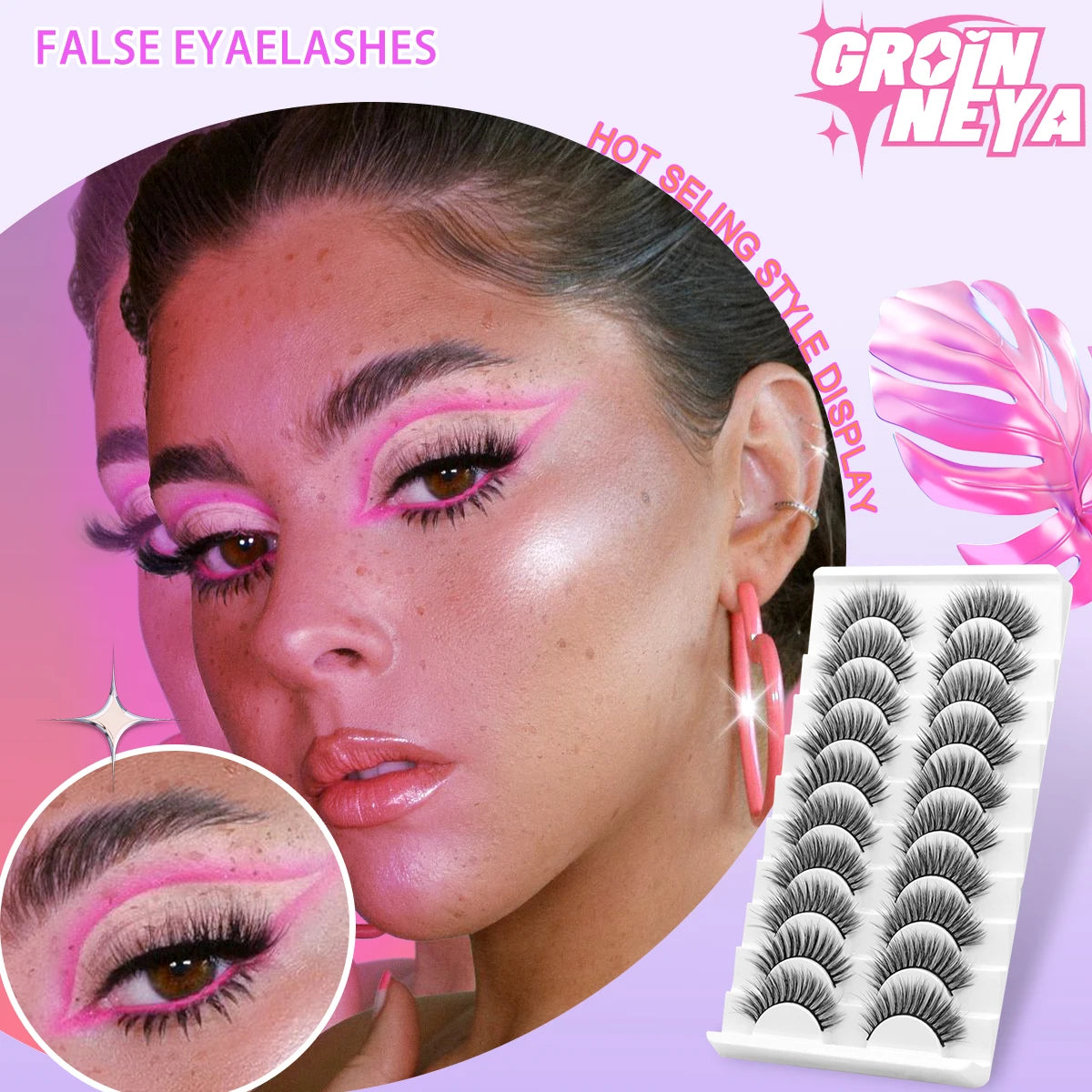 Natural Eyelashes 10 Pairs 3D Mink Lashes False Eyelashes Soft Wispy Volume Cross Fake eyelashes