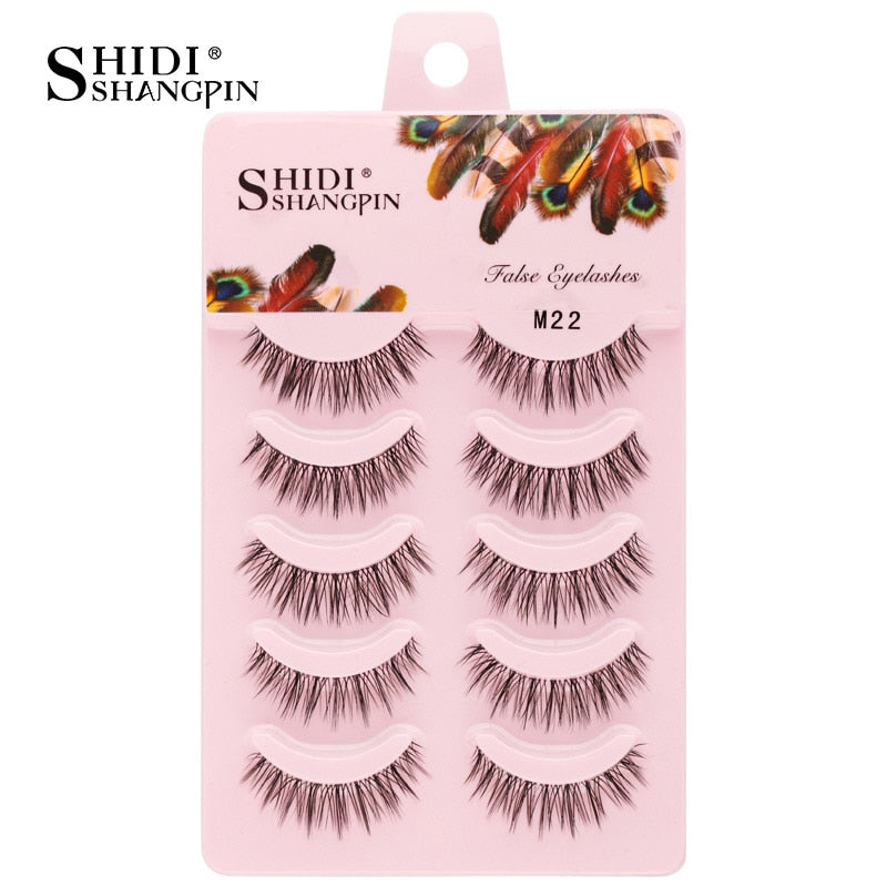 3/5/10 Pairs Half Lashes Fox Eye Wispy Fluffy Faux Cils Natural Winged Fake Eyelashes Half Lashes maquillage
