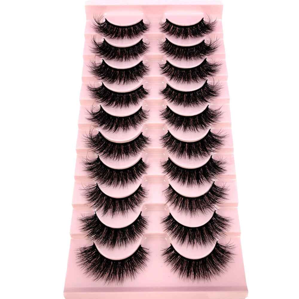 10 Pairs Natural False Eyelashes Fake Lashes Long 3d Mink Lashes Extension Eyelash Mink Eyelashes