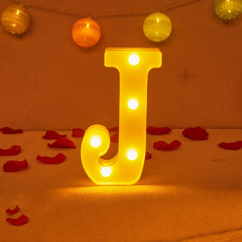 Alphabet Letter LED Lights Luminous Number Lamp Decor Battery Night Light for home Wedding Birthday party Decoration