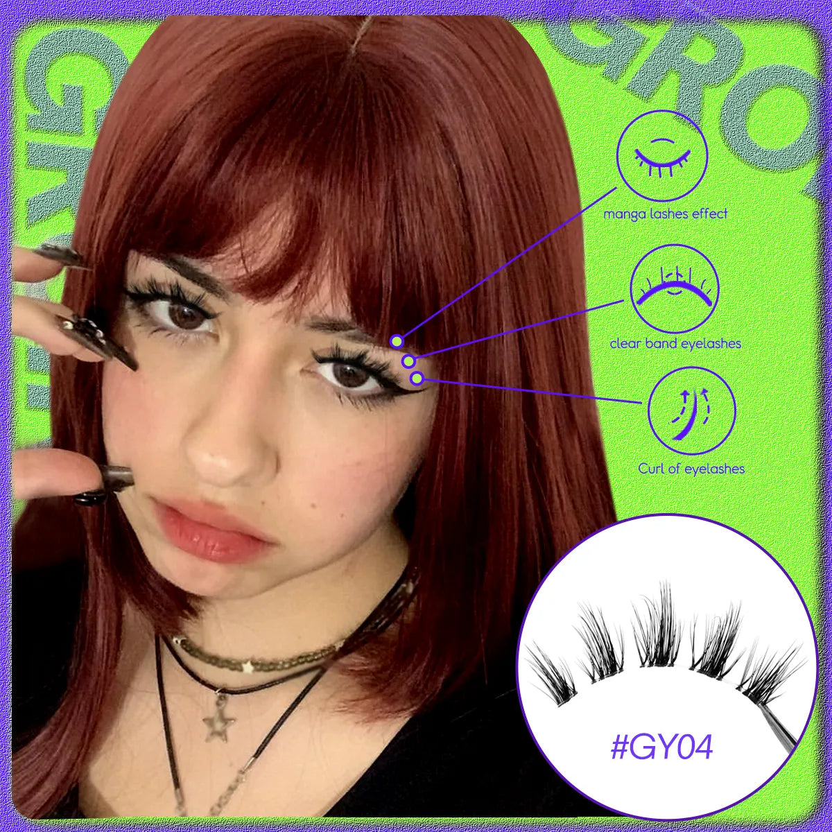 Manga Lashes 5/7 Pairs 3D Clear Band Lashes Natural Mink Eyelashes Fluffy Cat Eye Lashes Pack Soft Cosplay Eyelashes
