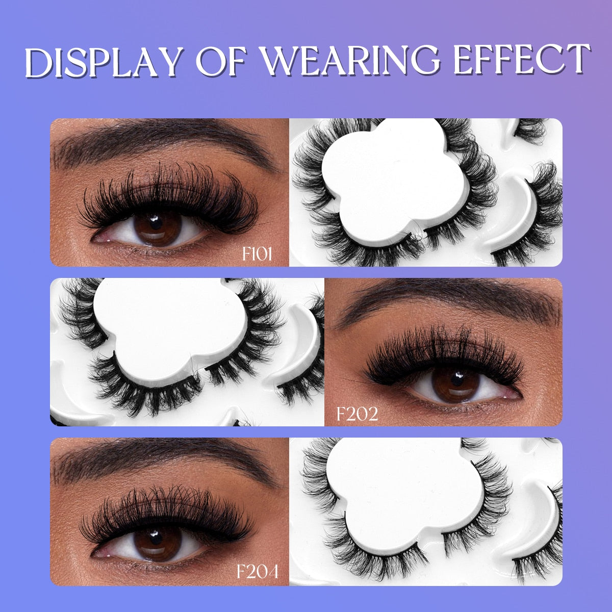 5/10 pairs 3D Faux Mink Eyelashes Long Lasting Fluffy Mink Lashes Dramatic Volume Lashes Extension Thick Long
