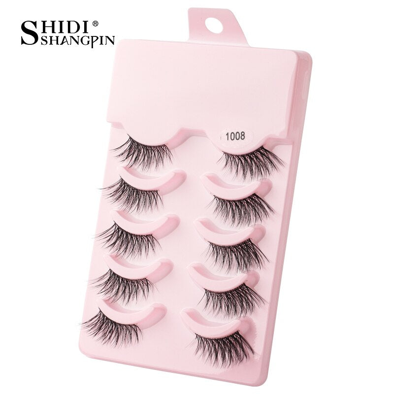 Manga Lashes 3/5/10 Pairs Eyelashes 3D Mink Lashes Korean Natural Cils Strip Lashes Band Soft Cosplay False Eyelashes