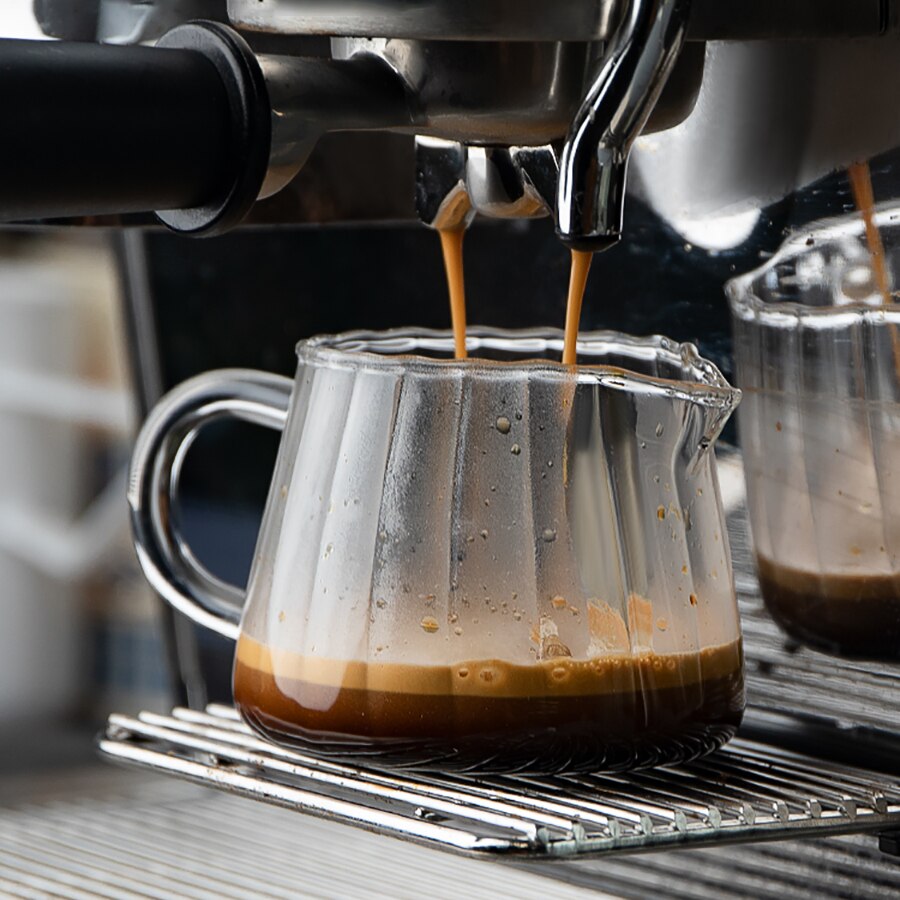 Nordic Transparent Glass Coffee Milk Jug Set With Handle Espresso Coffee Frothing Cup Tea Pitcher Separator Cafe Drinkware