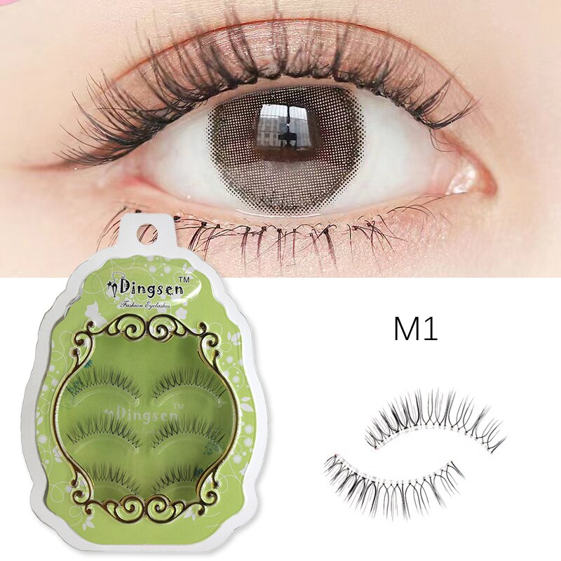 Manga Lashes Faux Cils 3/5/10 Pairs Lashes Soft and Slender False Eyelashes Transparent Stem Eyelashes Lash Extension