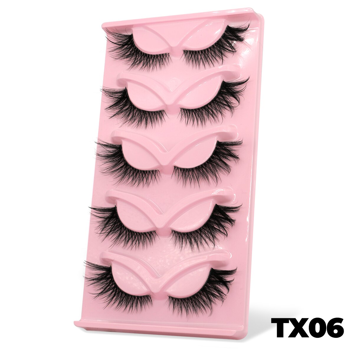 Cat EyeLashes 5 pairs Short Fluffy Eyelashes Soft Natural long Strip Lashes Winged End Eye Elongated Lashes