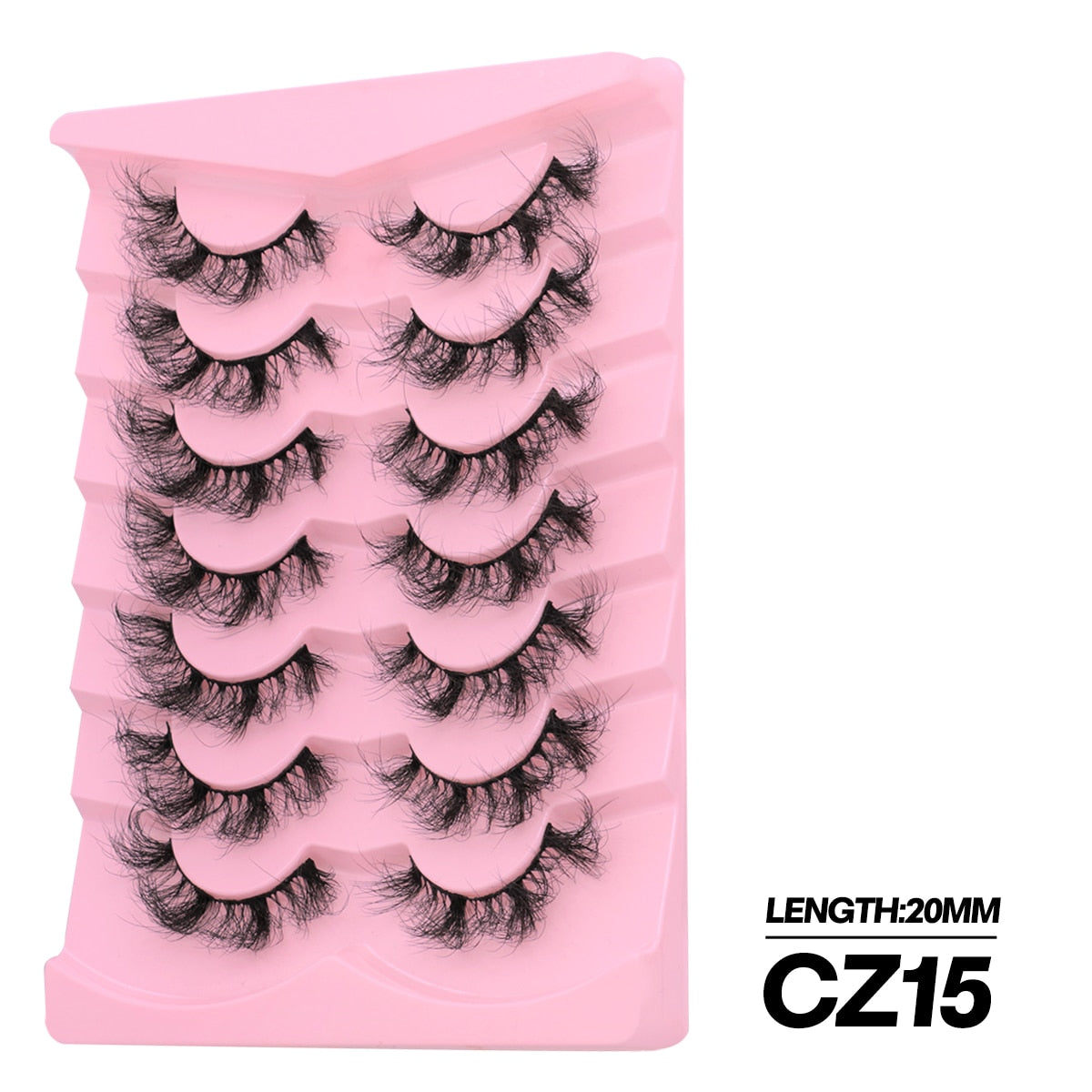 5/7 pairs 3D Mink Lashes Faux Mink Fluffy Lash Winged End Eye Elongated Fake Lashes Soft Eyelashes