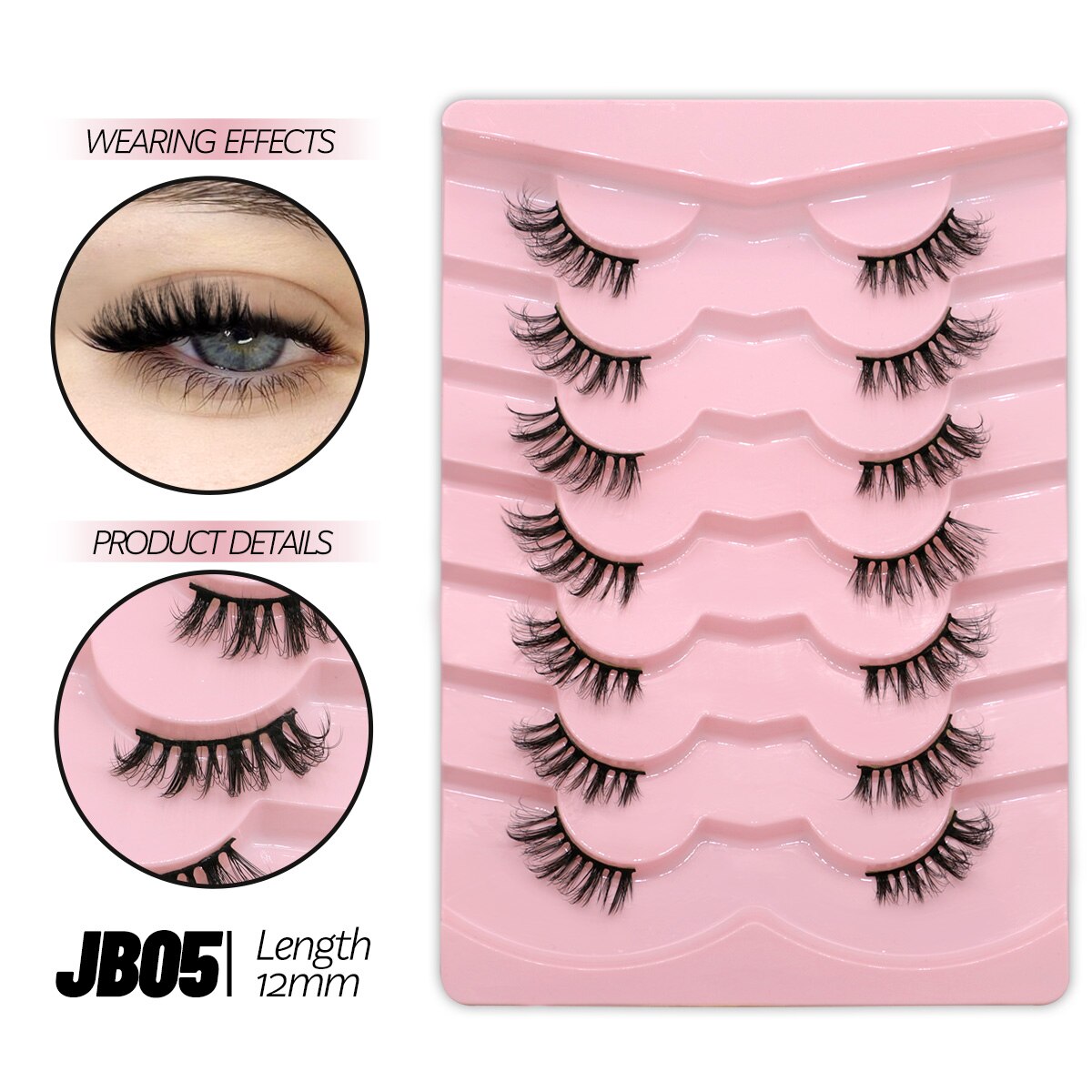 10pairs Clear Band Eye Lashes Mink Eyelashes Crisscross Transparent Band False Eyelashes Natural False Lashes