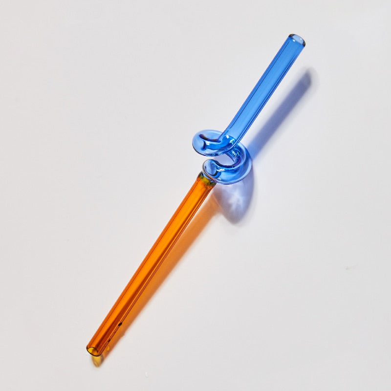 Floriddle Artistry Glass Straws Twist Reusable Straws Heat Resistant Glass Straw Drinking Milk Tea Long Stem Glass Staw
