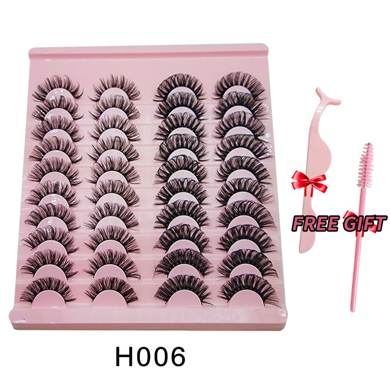 3D Mink Eyelashes Russian False Eyelashes DD Curl 10-23mm Reusable Fluffy False Eyelashes Extensions Mink Lashes