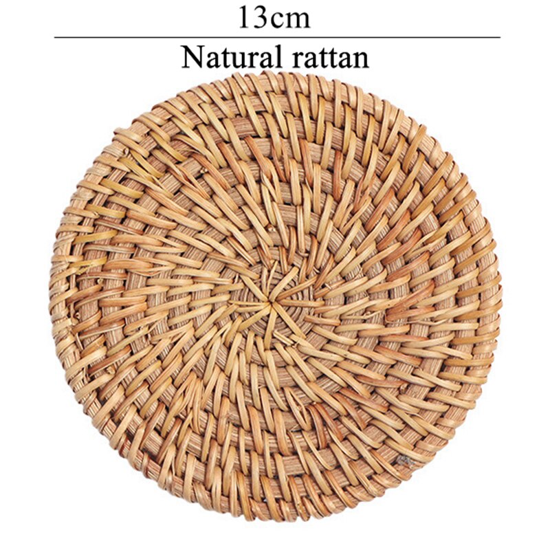 1Pc Natural Round Rattan Coaster Hand Made Friendly Cup Mat Tea Coffee Mug Drinks Holder Tableware Decor Insulation Pads