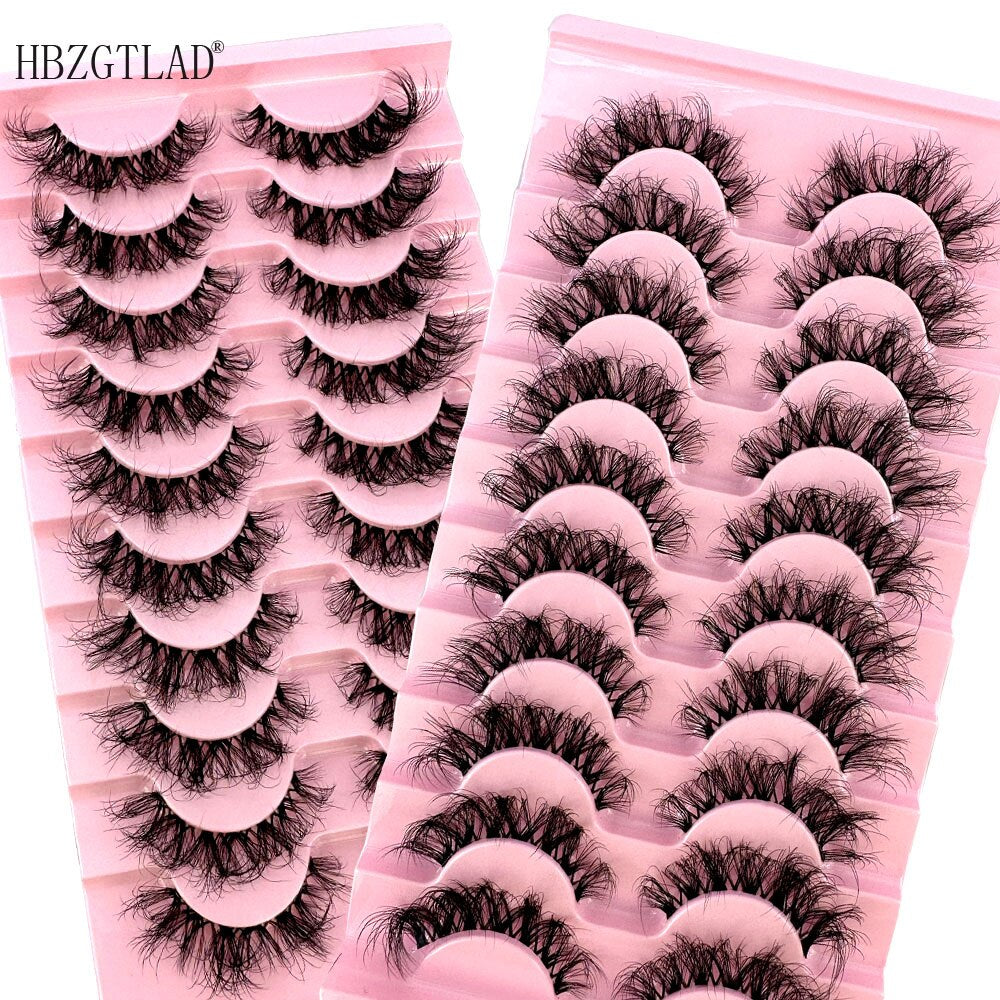Invisible band Lashes 10 Pairs 3D Faux Mink Lashes Natural short Transparent Terrier Lashes Clear Band Soft Eyelashes Extension