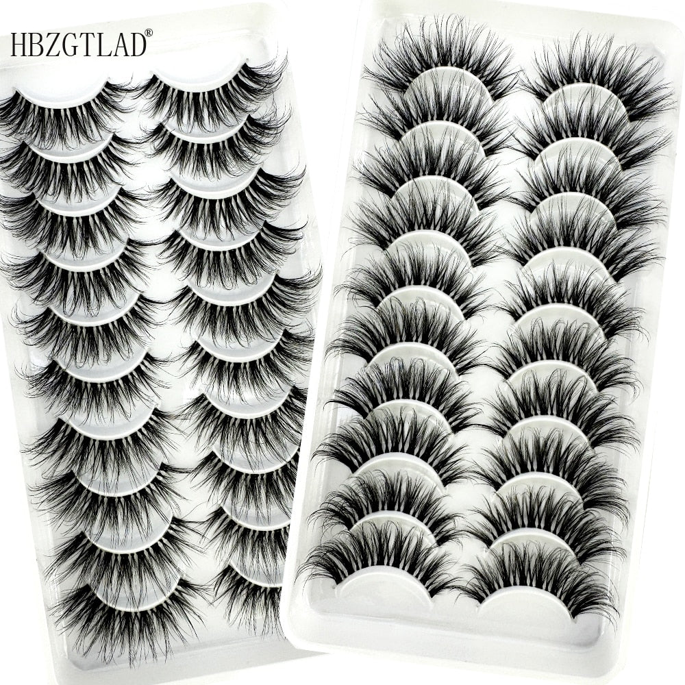 10 pairs Invisible band lashes cilios 3D mink fake lashes transparent Terrier natural long false eyelashes