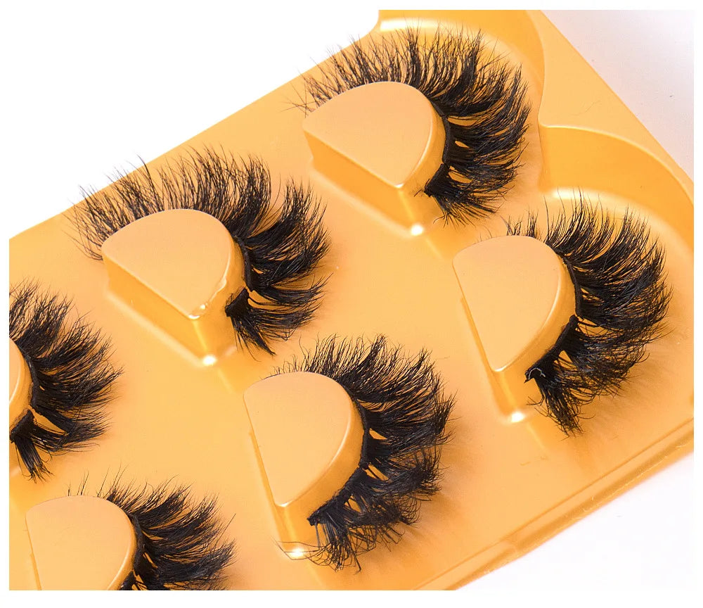 Volume Strip Lashes Natural D Curl Faux Mink Lashes Long Fluffy Soft Wispy Eye Lashes Reusable Eyelashes Extension