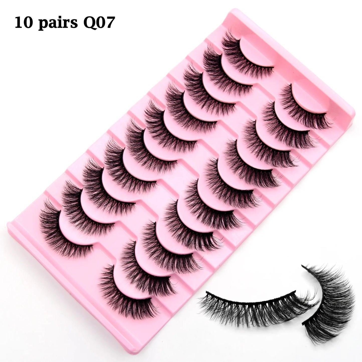 3/10 Pair Eyelashes 3D Faux Mink Lashes Wispy Natural Long False Eyelashes Wholesale Mink Lashes Reusable LasheS