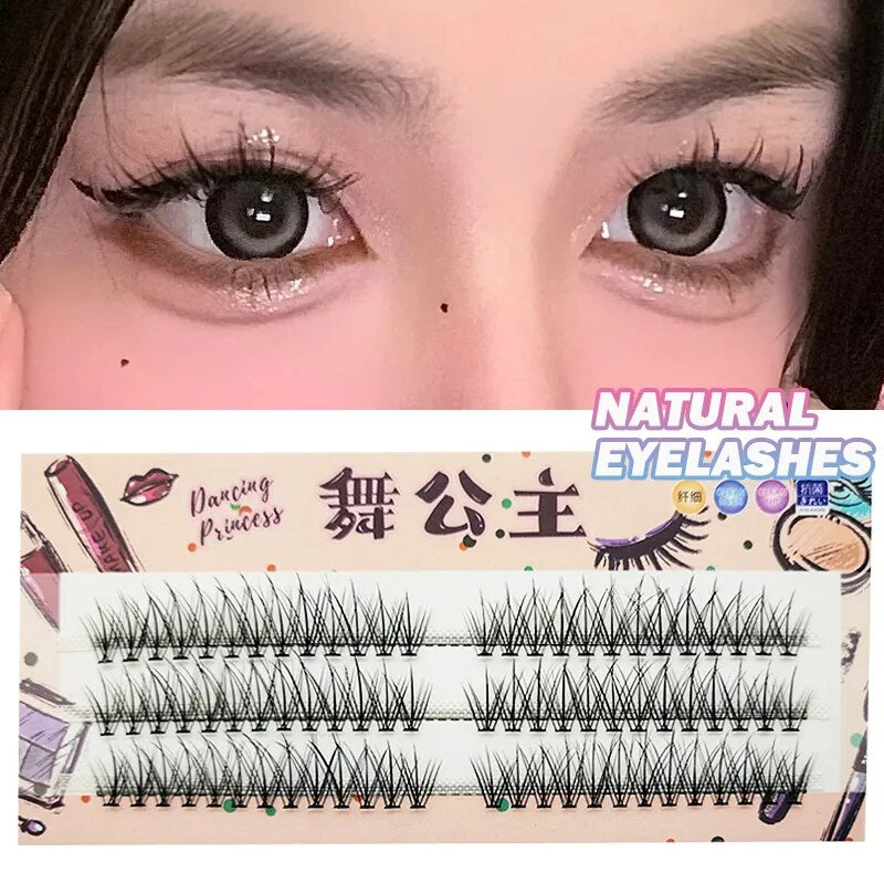 Manga Lashes 3 Rows 3D Faux Mink Lashes Natural False Eyelashes Anime Lashes Soft Light Natural Eyelashes Extension