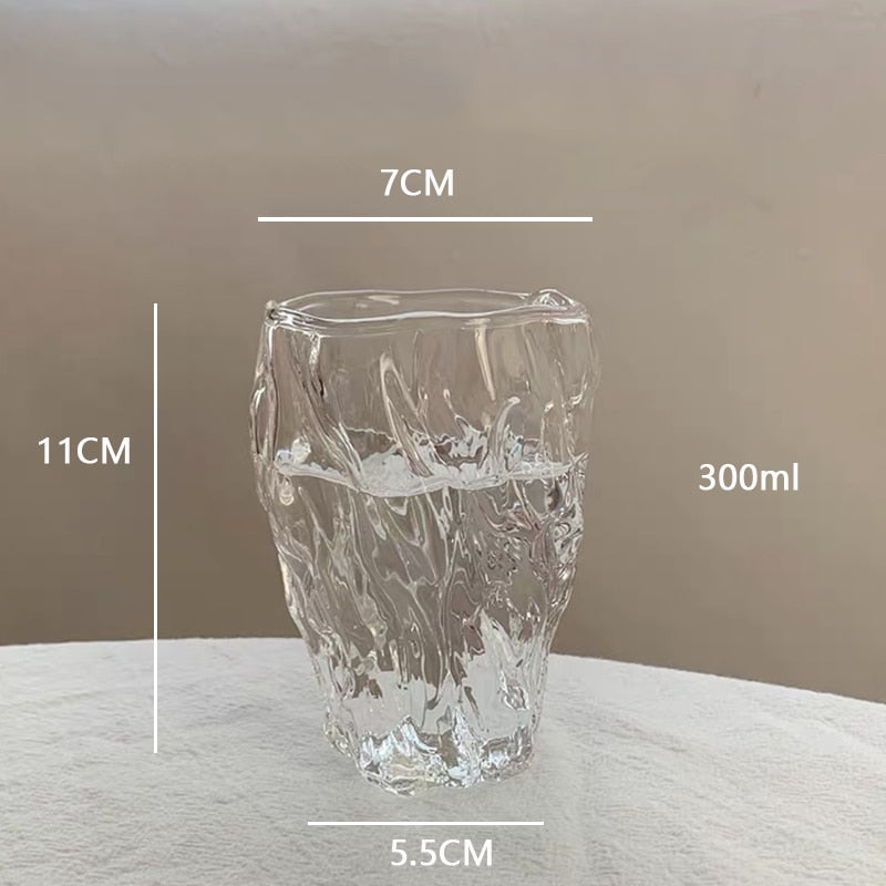 10oz Glass Water Cup Twist Fold Cup Household Fruit Juice Tea Cup Lovely Beer Cup Ins Style Korean Milk Cup Coffee Mug