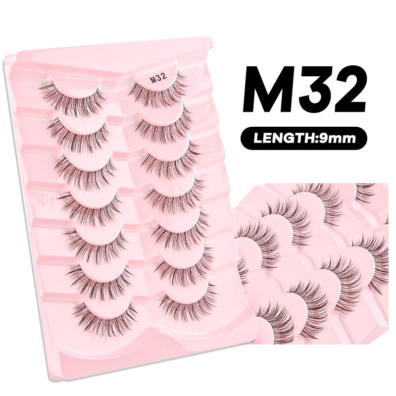 Manga Lashes 3/5/10 Pairs Eyelashes 3D Mink Lashes Korean Natural Cils Strip Lashes Band Soft Cosplay False Eyelashes