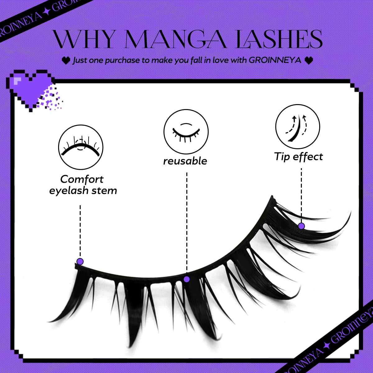 Manga Lashes 5/7 pairs Eyelashes 3D Natural False Lashes Fluffy Soft Cross Wispy Natural Eyelash Extension
