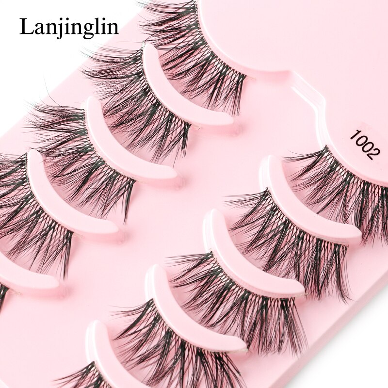 Half Eey Lashes 3/5 Pairs Faux Mink Lashes Reusable False Eyelashes Natural Fluffy Extension Fake Lashes maquiagem