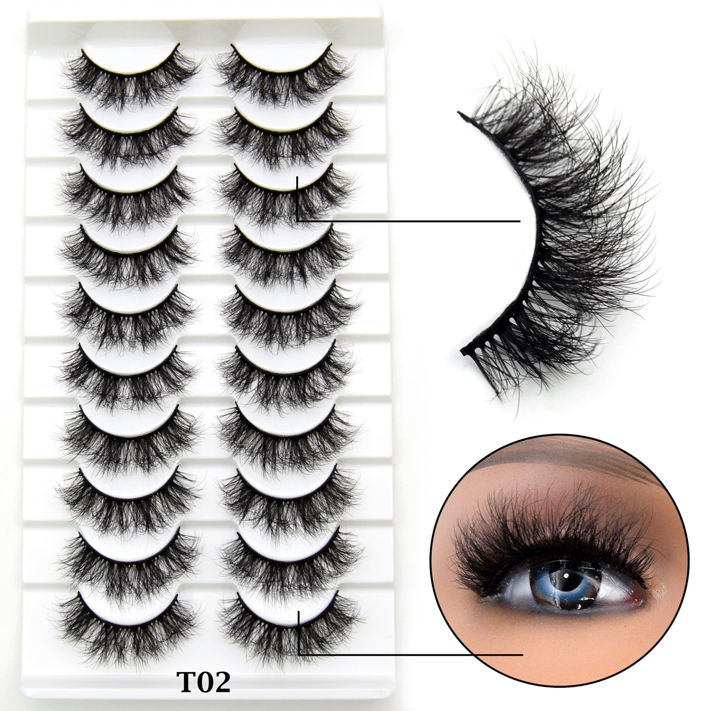 10 Pairs Eyelashes Natural Long 3D Mink Lashes Fluffy Volume Mink False Eyelashes Cruelty Free Wispy Lashes Cilios