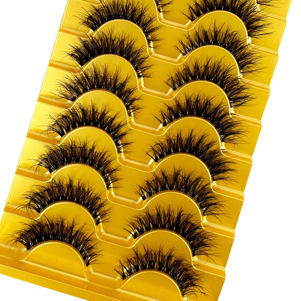 Manga Lashes 10 Pairs cosplay 3D Faux Mink Lashes Natural short Full Strip Lashes Clear Band Natural Eyelashes Extension