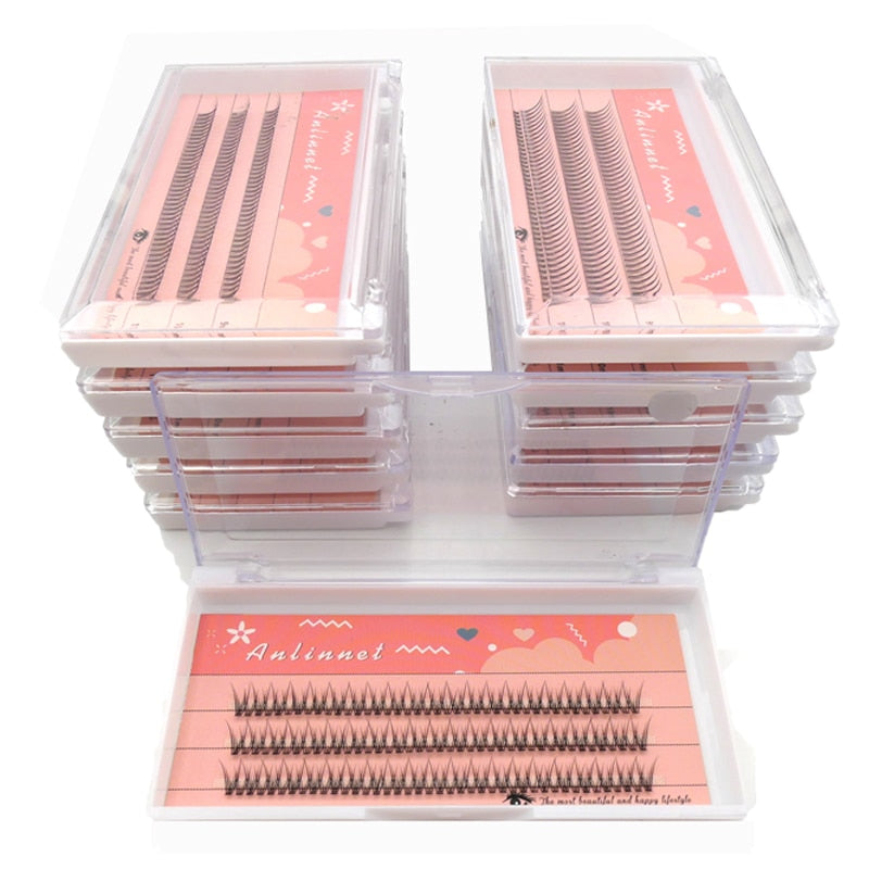 120 Clusters Fishtail Eyelashes Natural Grafted Eyelashes Professional Eyelash Extension A-Type Fairy Eyelashes