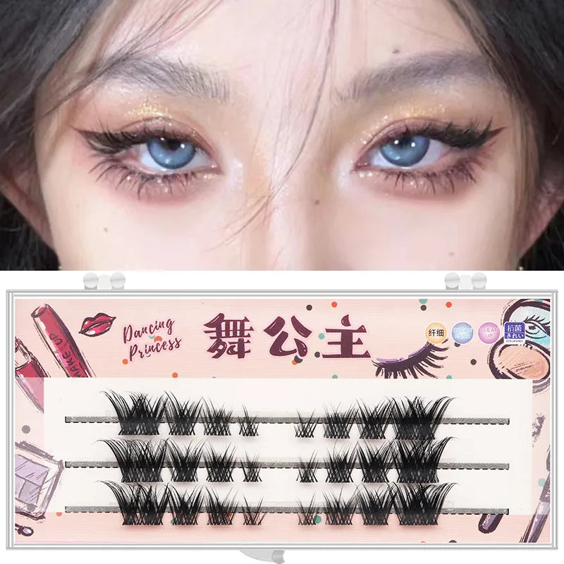 Manga Lashes 3 Rows 3D Faux Mink Lashes Natural False Eyelashes Anime Lashes Soft Light Natural Eyelashes Extension