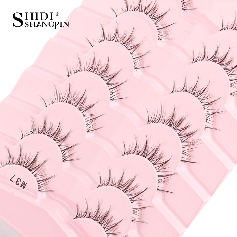Manga Lashes 3/5/10 Pairs Eyelashes 3D Mink Lashes Korean Natural Cils Strip Lashes Band Soft Cosplay False Eyelashes