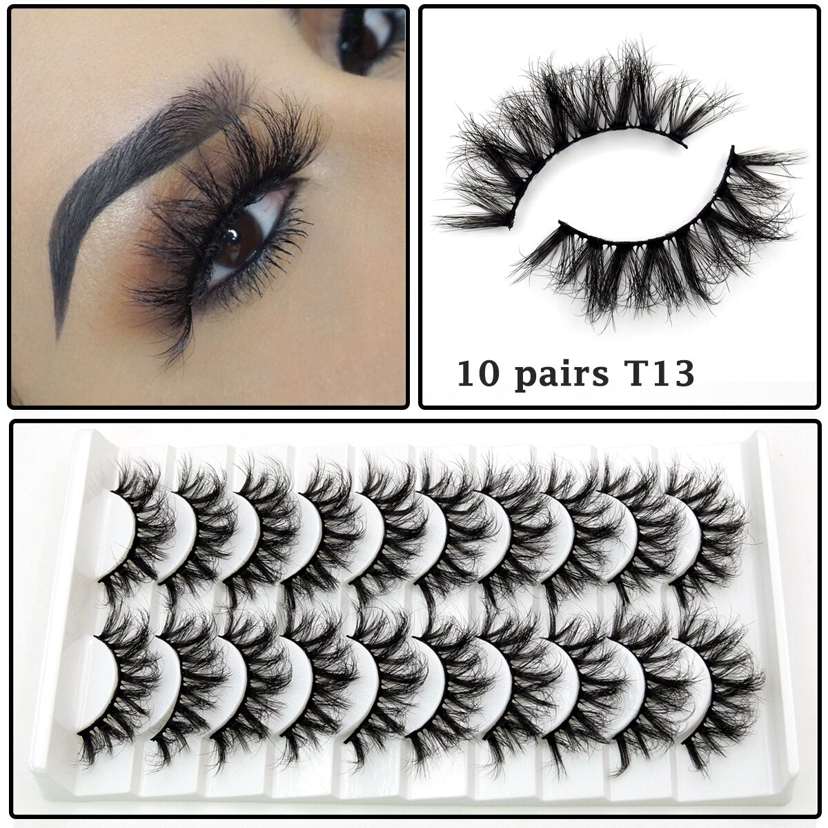 Lashes 3/5/10 pairs 3D Faux Mink Lashes Wispy Natural False Eyelashes Dramatic Volume Lashes Eyelash Extension