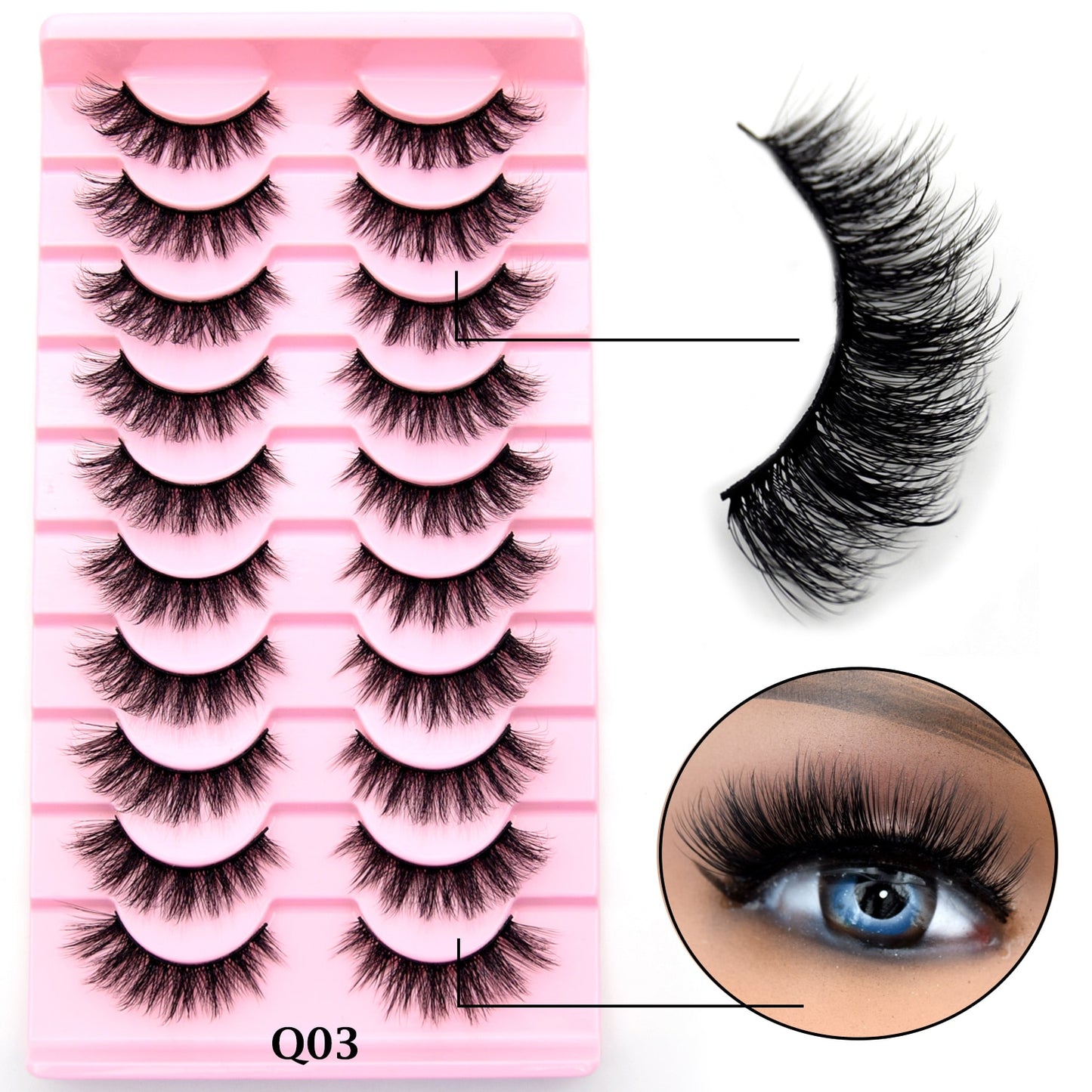 10 Pairs Eyelashes Natural Long 3D Mink Lashes Fluffy Volume Mink False Eyelashes Cruelty Free Wispy Lashes Cilios
