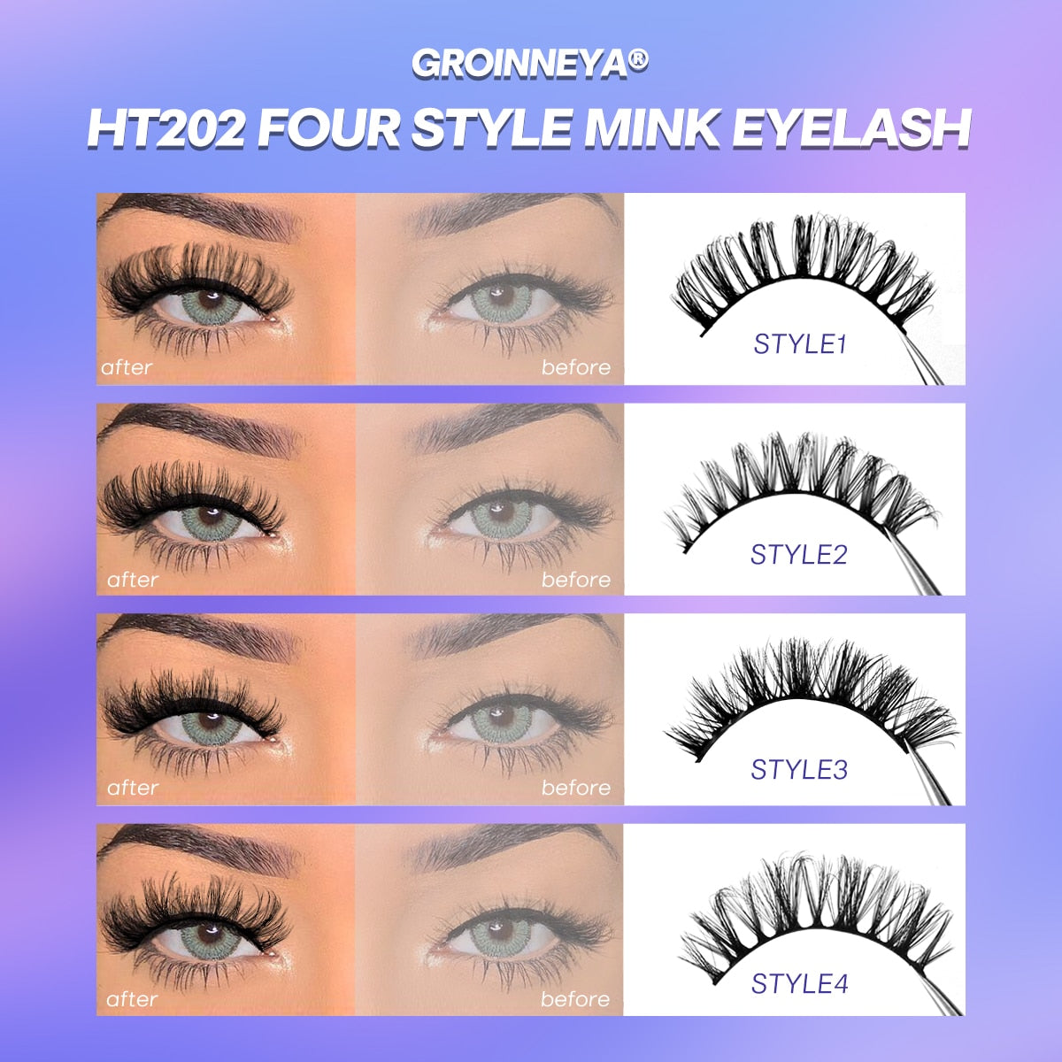 Russian Strip Lashes 5/10/20 Pairs Fluffy Mink Lashes 3D False Eyelashes Russian Eyelashes D Curl Fake Eyelashes