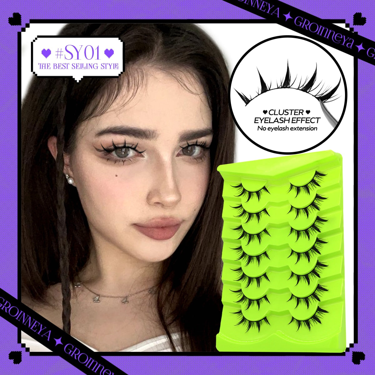 Manga Lashes 5/7 pairs Eyelashes 3D Natural False Lashes Fluffy Soft Cross Wispy Natural Eyelash Extension