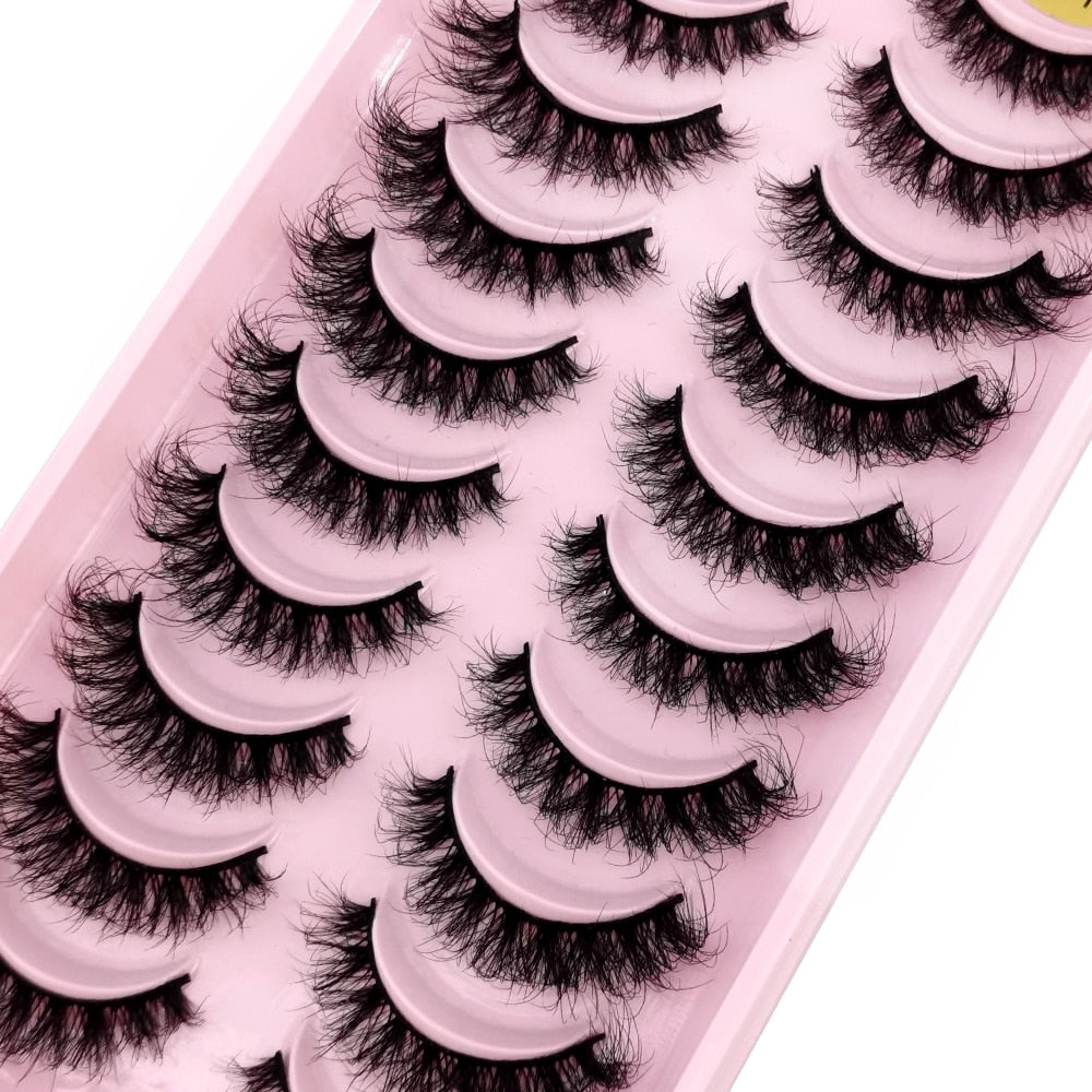 10 Pairs Natural False Eyelashes Fake Lashes Long 3d Mink Lashes Extension Eyelash Mink Eyelashes