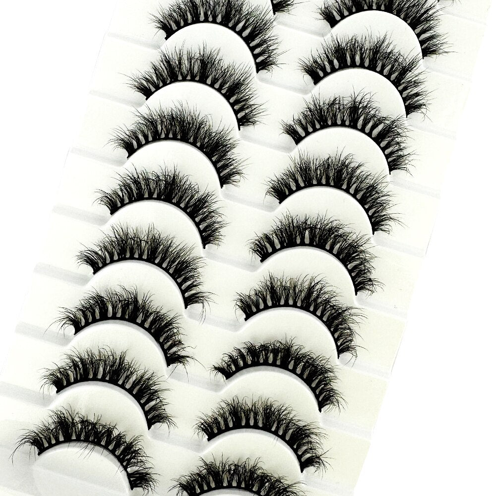 10pairs eyelashes soft fluffy lashes false eyelashes dramatic 3d mink lashes lash extension 3d cilios faux cils