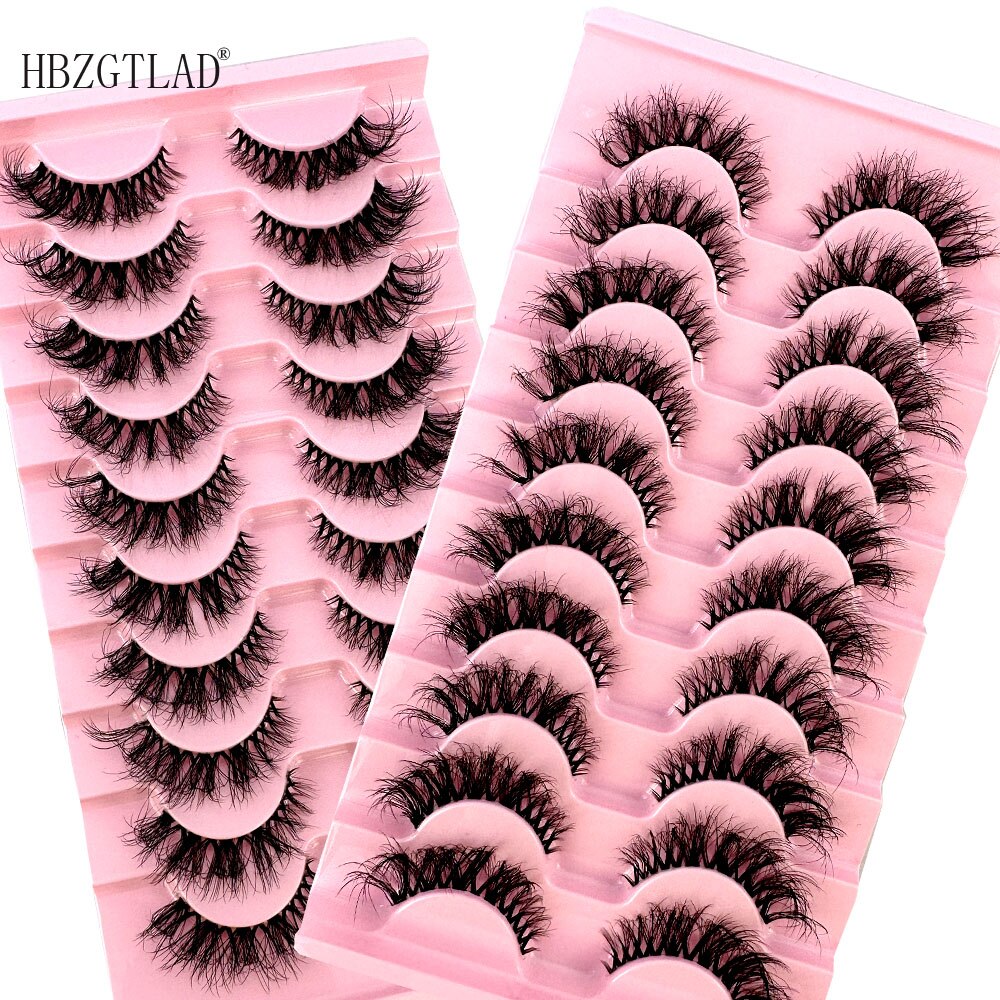 Invisible band Lashes 10 Pairs 3D Faux Mink Lashes Natural short Transparent Terrier Lashes Clear Band Soft Eyelashes Extension