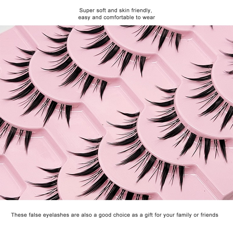 Cosmetics Natural Lashes Manga Full Strip Lashes Eyelash Extension Lashes Mink Fluffy Cat Eye