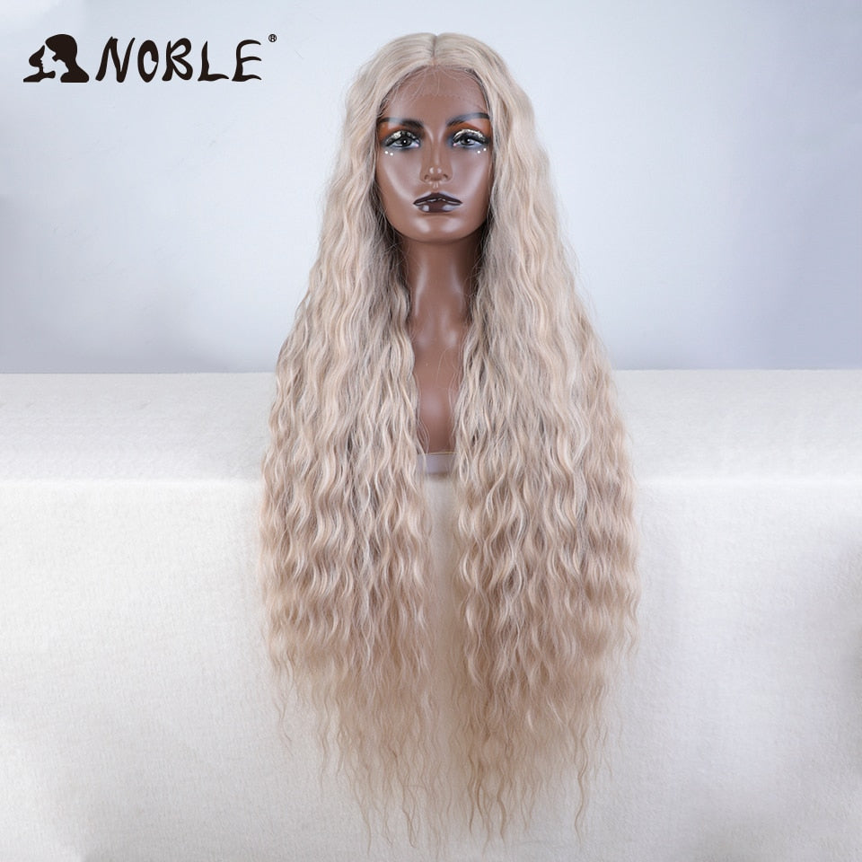 Cosplay Wig Synthetic Lace Part Wig Long Curly 42 Inch Cosplay Wig Blonde Ombre Lace Wig Synthetic Lace Wig