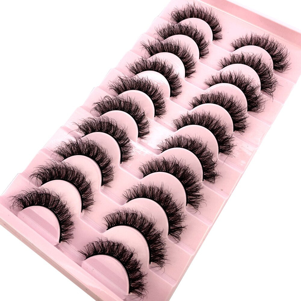 10 pairs Natural Lashes 3D Mink Lashes Faux Mink Fluffy Lash Soft Full Thick Wispy Eyelash Dramatic False Eyelashes