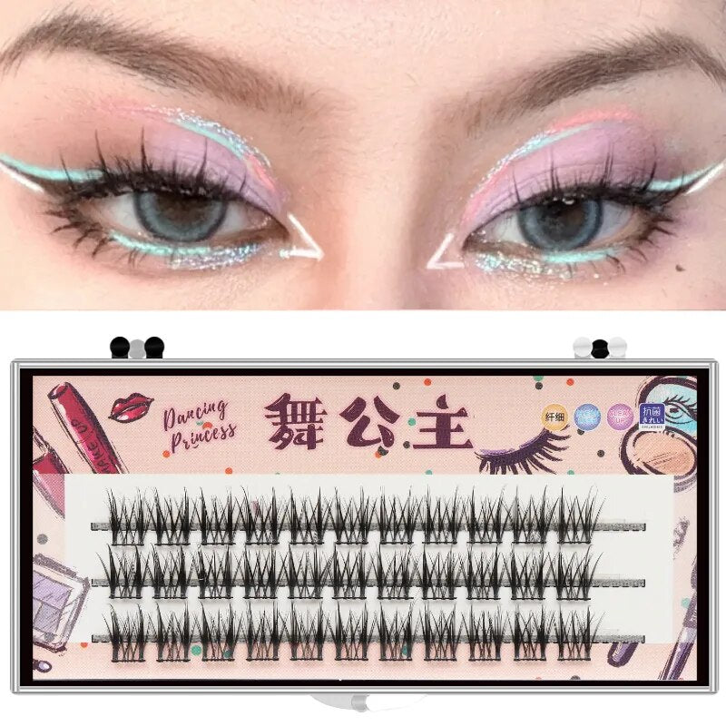 Manga Lashes 3 Rows 3D Faux Mink Lashes Natural False Eyelashes Anime Lashes Soft Light Natural Eyelashes Extension
