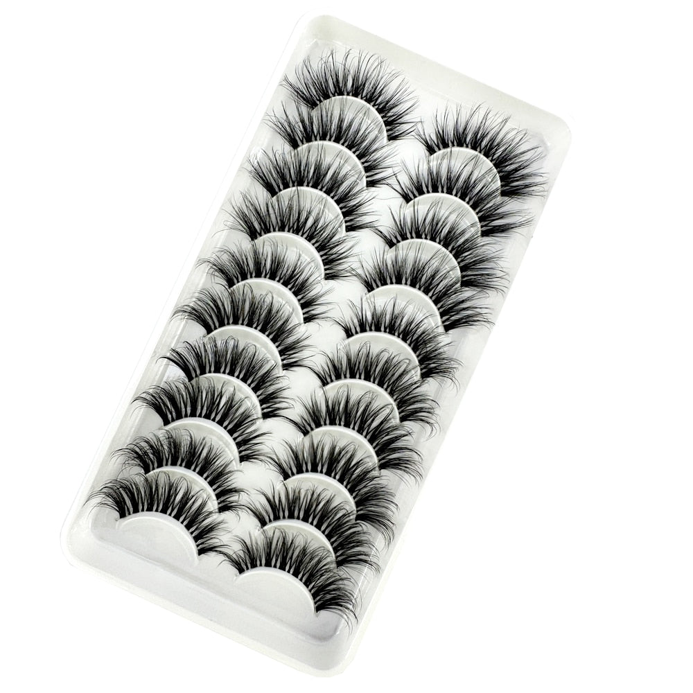 10 pairs Invisible band lashes cilios 3D mink fake lashes transparent Terrier natural long false eyelashes
