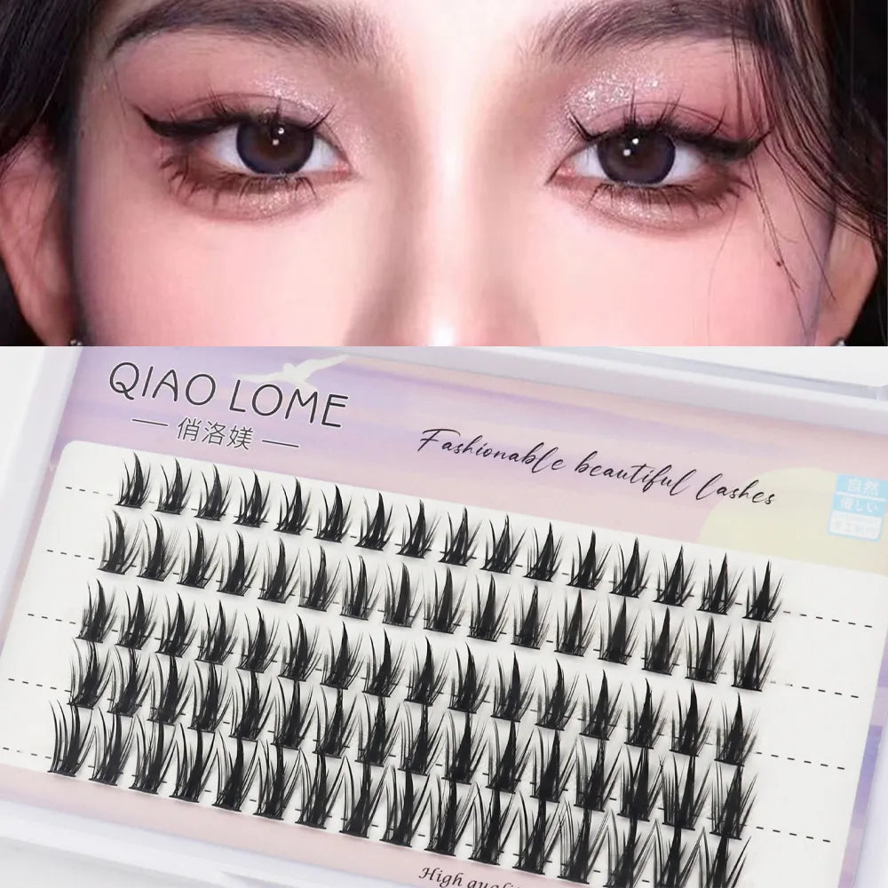 fake eyelashes 1/box 80 bundle natural Russian 3D individual manga eyelash clusters