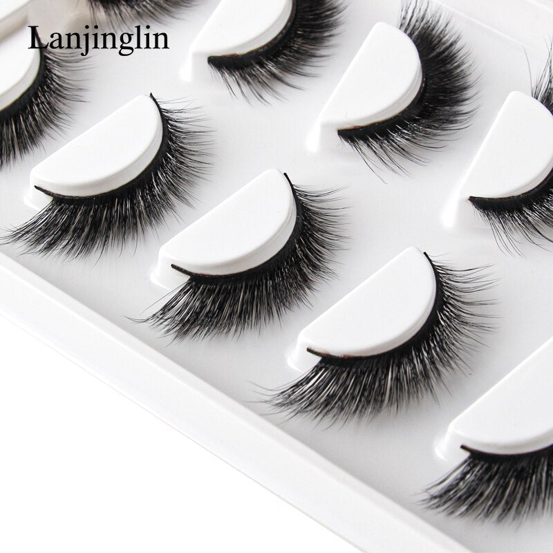 False Eyelashes 3/5pairs Cat Eyes lash Natural Long Full Strip Lashes Handmade Wispy 3d Mink Faux Cils Extension